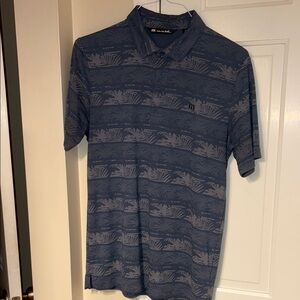 Travis Matthew Men's Blue Palm tree polo